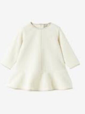 Il Gufo Fleece Long Sleeve Ruffle Hem Kids Dress Size 4